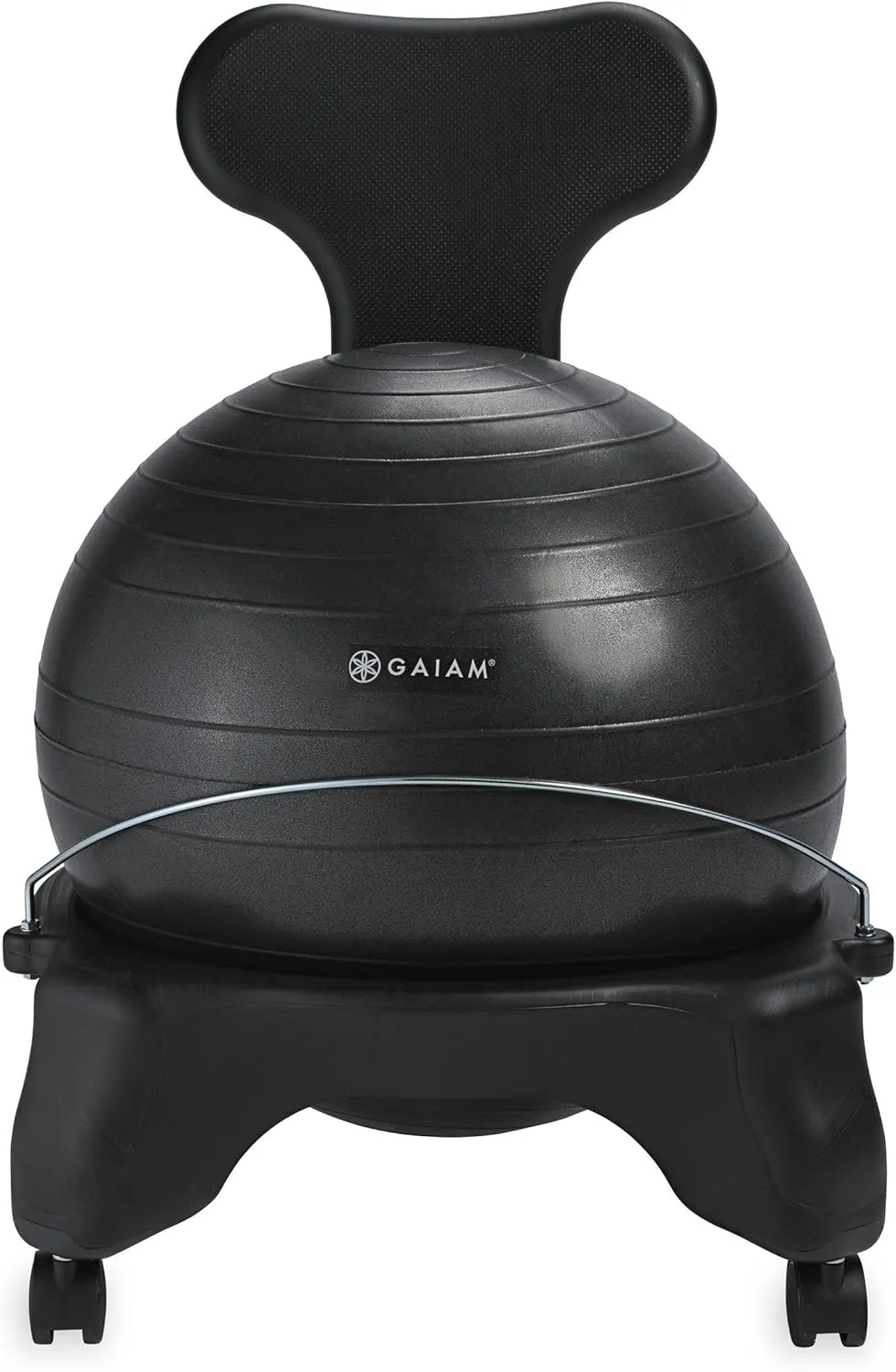 Gaiam Classic Balance Ball Chair – Ergonomic Stability Chair for Desk & Office | Yoga Ball Seat with Base, Air Pump, & Exercise Guide | Improves Posture & Core Strength (300 lb Capacity)