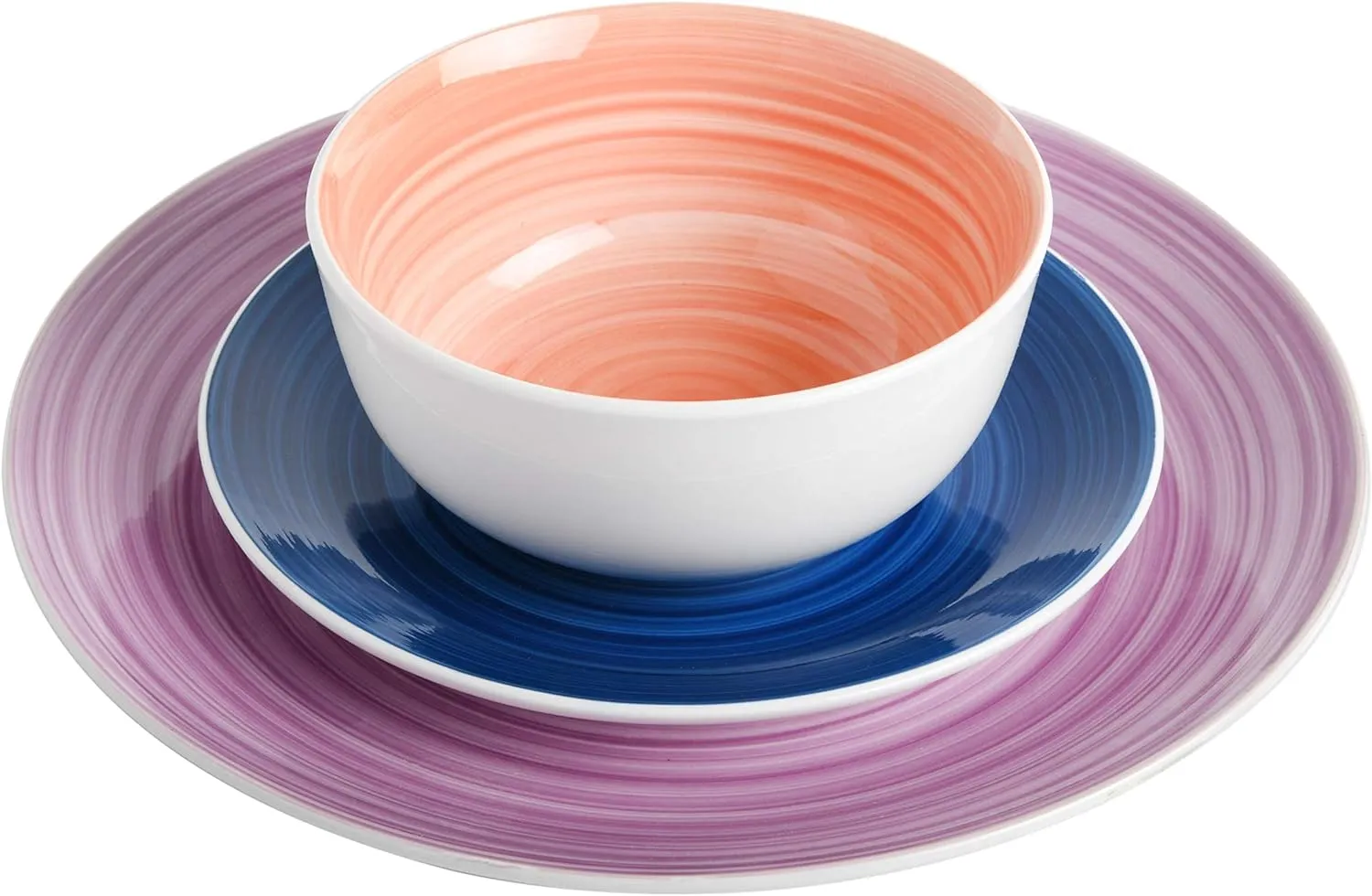 Gibson Home Color Vibes Dinnerware Sets, Service for Four (12pcs), Multicolor