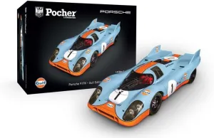 Gift Set Model Kit Car - HK118 Porsche 917K - Gulf Edition - 1:8 Scale Plastic Model Car Kits, Pre-Decorated Die-Cast Model Cars to Build for Adults - Women and Mens Hobbies Kits