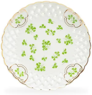Grace Teaware Set of One 7.5"" Shamrock Fine Porcelain Dessert Salad Plate with Pierced Design One Plate