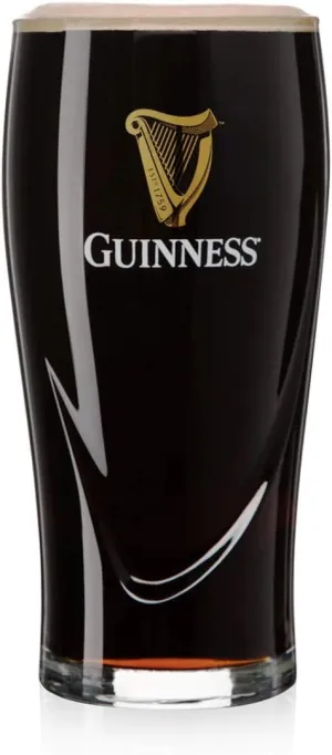 Guinness Signature Pub Edition Pint Glass - 20 Ounce Pints - Set of 4