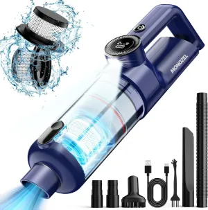 Handheld Vacuum Cordless - Car Vacuum Cleaner with Brushless Motor, 15000Pa Strong Suction with LED Light, Type C Cable, 2 Fliters, Portable Hand Vacuum for Home, Pet and Car