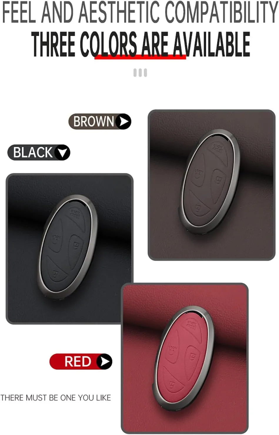 HIBEYO 5/7 Button Key Fob Cover Compatible with Hyundai Ionic 6 Grandeur GN7 Kona Ev 2023 2024 Key Case Leather&Alloy Key Case Holder Accessories Fit for Hyundai Ionic 6 Key Shell-B Keychain Black