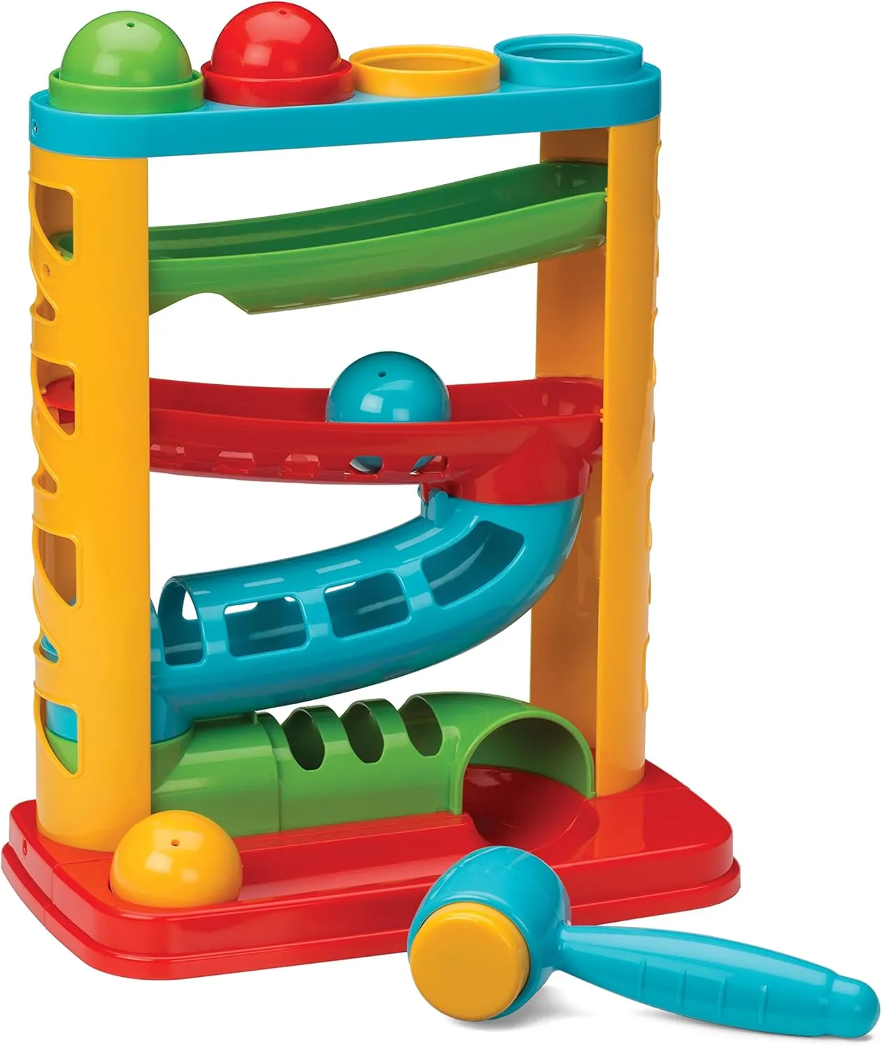 Infantino Bop & Drop Ball Tower - STEAM Educational Play, Hand-Eye Coordination Skills, and Cause and Effect Play for Babies & Toddlers, 12M 