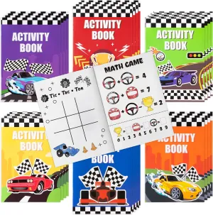 JAPBOR Race Car Coloring Books - 48PCS Mini Racing Cars Activity Color Books Bulk for Kid Party Favors, Truck Transportation Themed Small Colouring Pages for Birthday Gifts Class Drawing Painting Game