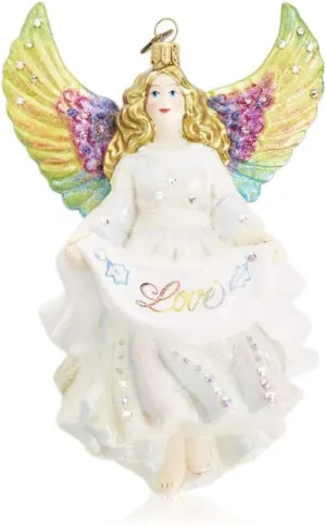 Jay Strongwater Love Angel Glass Ornament