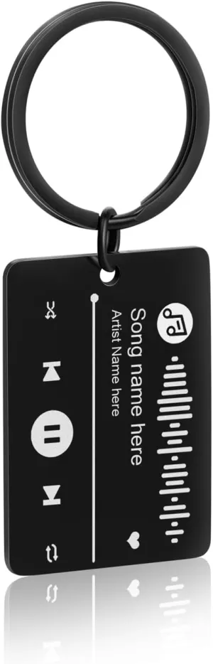 JewelOra Personalized Music Spotify Scan Code Keychain Custom Spotify Keyring for Men/Women