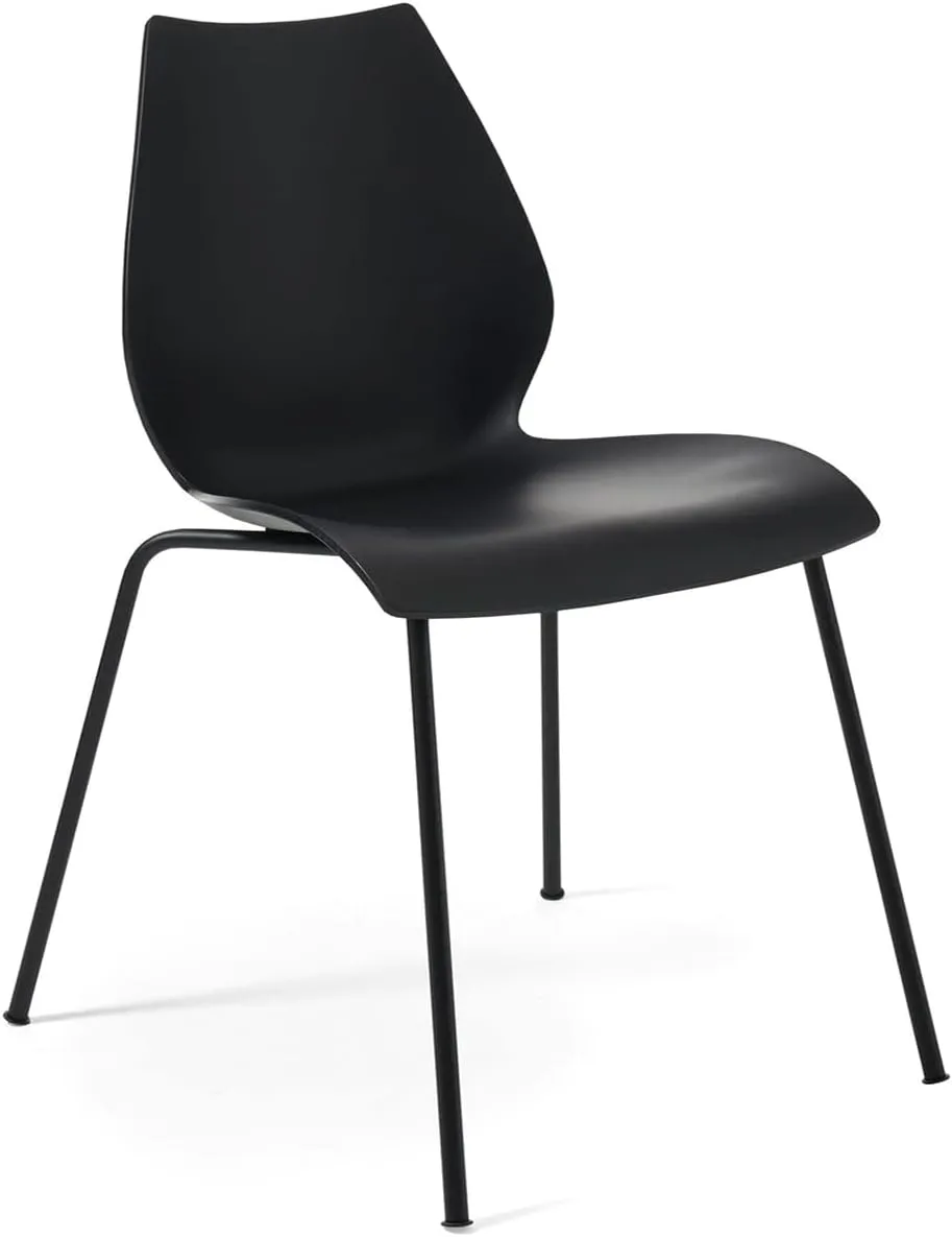 Kartell SFCH-KN2870-1M Dining Chair Maui Black Frame W55/D52/H77/SH45cm Anthracite