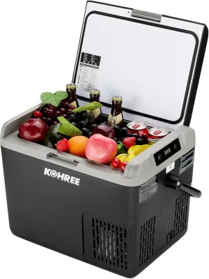 Kohree 12 Volt Car Refrigerator, 19QT(18L) Car Fridge with Large Handle, -4℉~68℉ 12V Electric Cooler 12/24V DC 12/24V DC, 110-240V AC Compressor Portable Freezer for Camping Road Trips Travel
