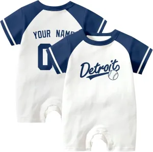 KREDE Baby Clothes Unisex Bodysuit White Custom Name Number for Baby Boys