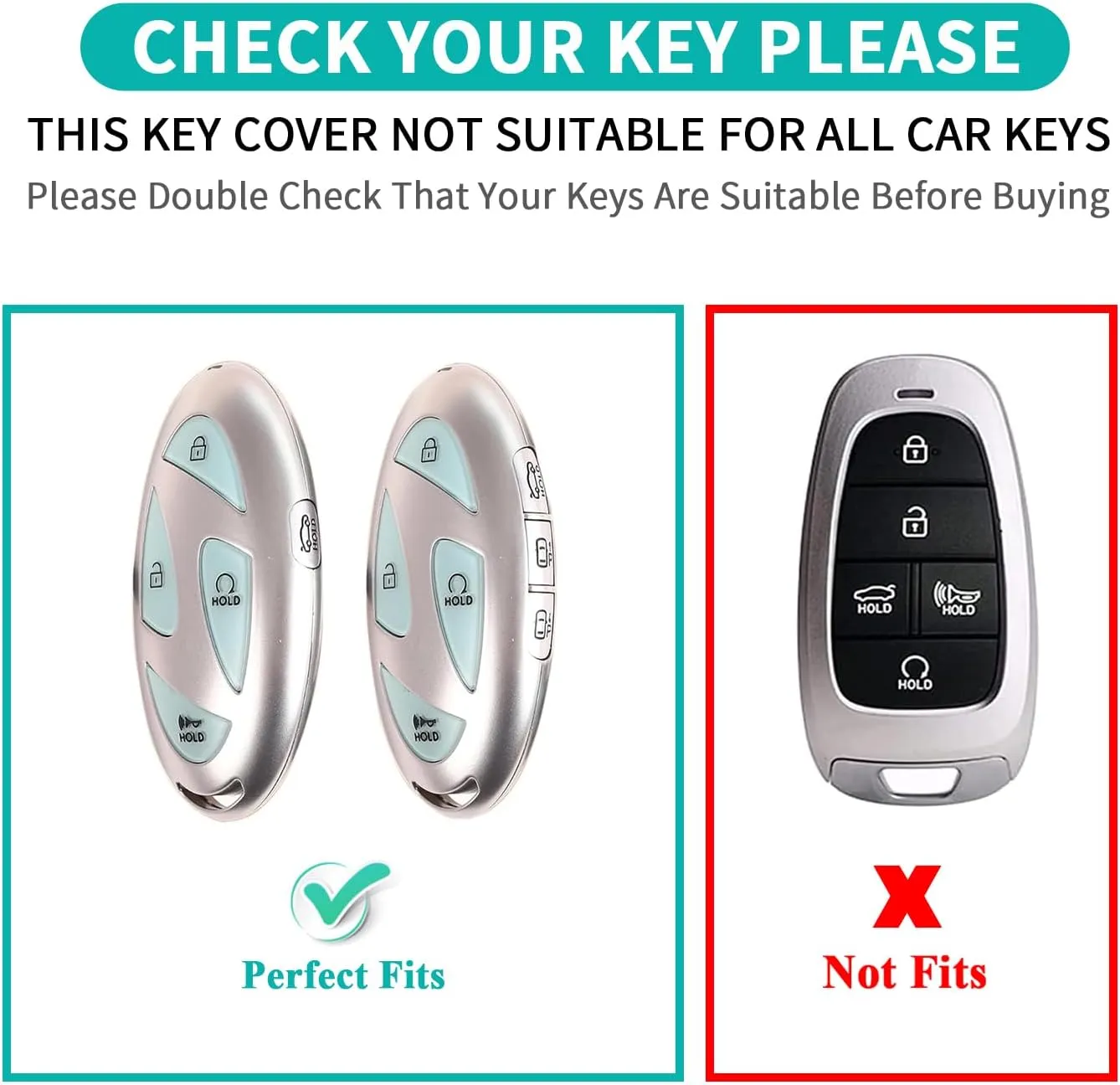 Leather Key Fob Cover for 2023 2024 2025 Hyundai Ioniq 6 Grandeur GN7, Soft Smart Remote Key fits for 2024 2025 Sonata Elantra Kona Santa Fe Tucson (Black, 7 Button)
