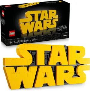 LEGO Star Wars Brick-Built Star Wars Logo - Building Blocks for Adults 18  - Collectible DIY Model Kit - Unique Gift for Men and Women - Home Decor Idea for Fans of The Movie Series - 75407