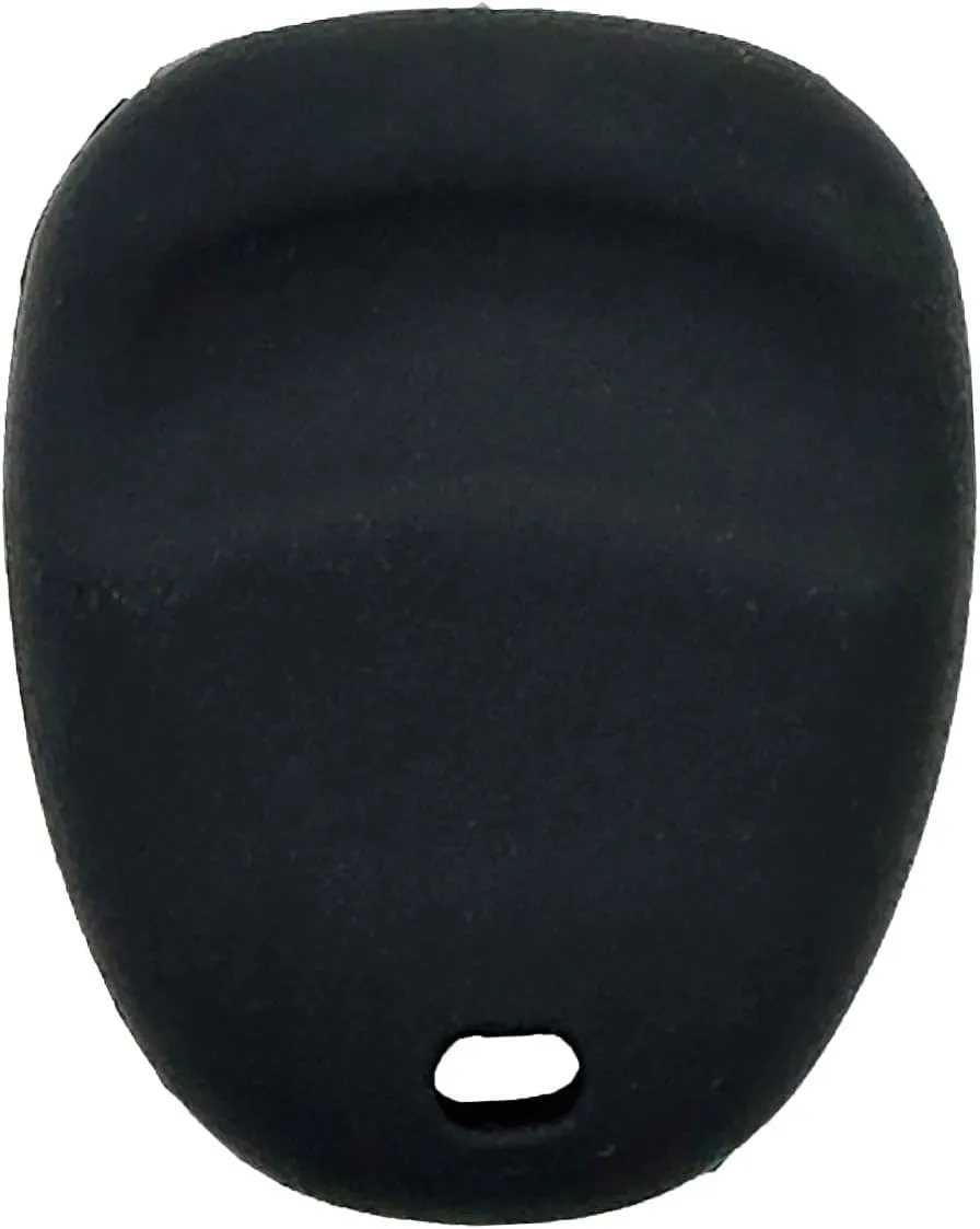 LemSa 2pcs Silicone 3 Buttons Key Fob Cover Remote Keyless Entry Bag for Chevrolet Chevy Sivlerado 1500 2500 Equinox Tahoe Suburban Sierra Yukon Cadillac Escalade, Black Blue