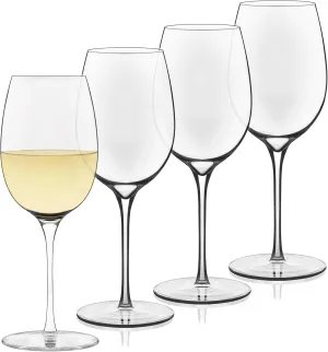 Libbey 4 Piece Signature Kentfield Classic White Wine Set, 13 oz, Clear