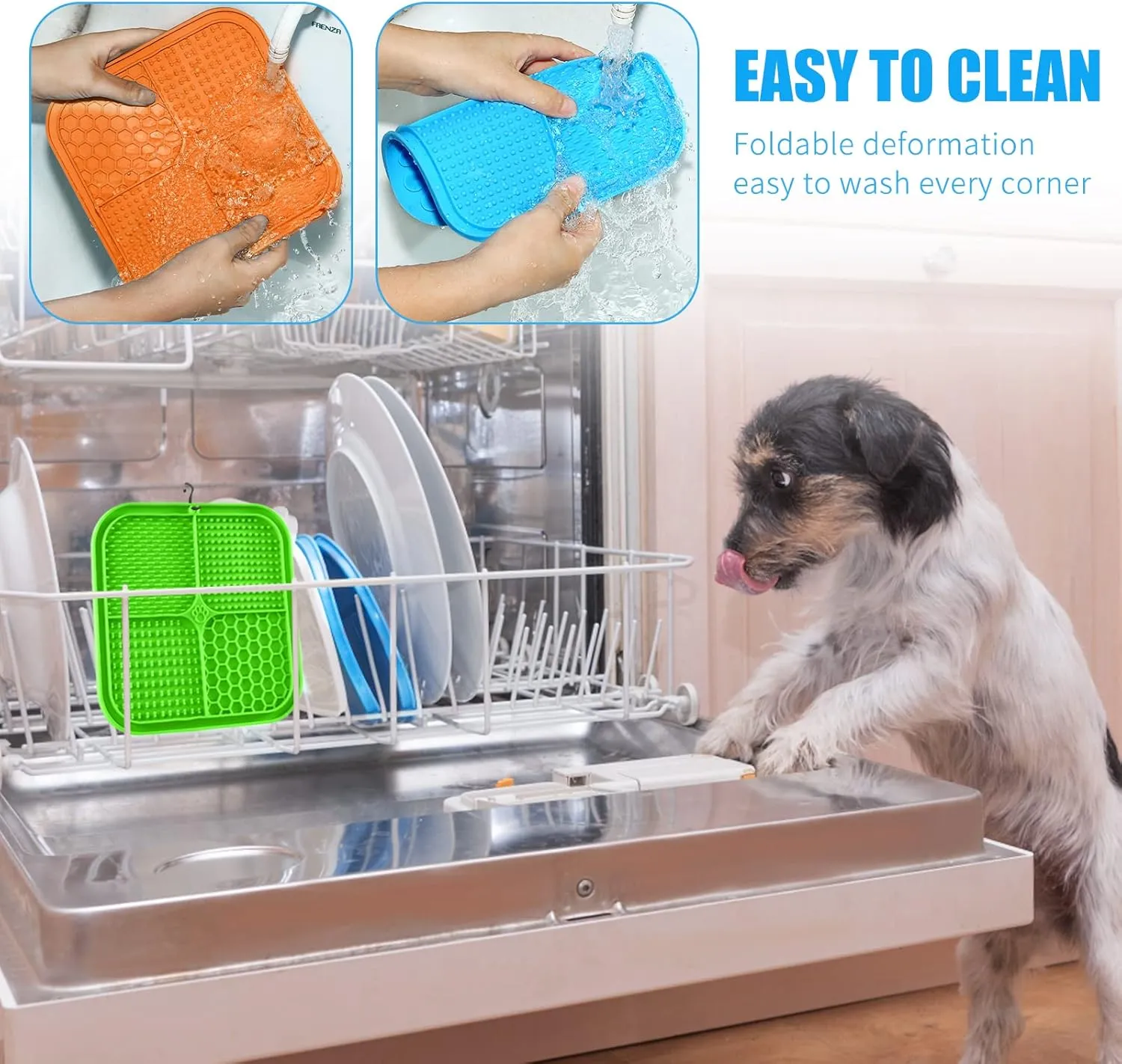 Lick Mat for Dogs, Premium Lick Pad with Suction Cups for Dog Anxiety Relief, Slow Feeder Dog Bowls, Bathing, Grooming and Training