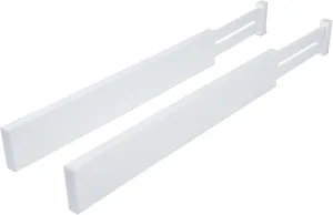 Lipper International Bamboo Wood Custom Fit Adjustable Dresser and Kitchen Drawer Dividers, 17 3/8" to 22 1/8" Deep x 2 3/8" Tall (Set of 2)