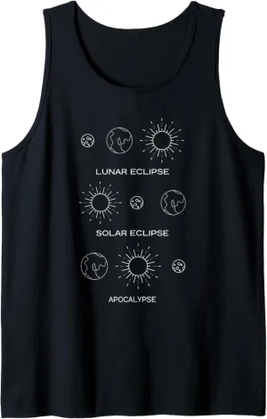 Lunar Eclipse Solar Eclipse Apocalypse Funny Science planets Tank Top