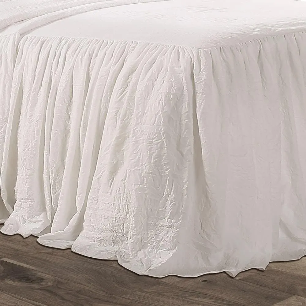Lush Decor - Bedspread Set, Luxuriously Soft Farmhouse Bedding, Charming Ruffle Detail, Timeless Style & Classic Design (King, White)
