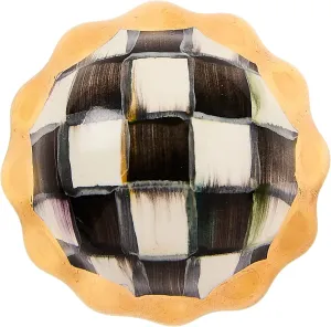 MACKENZIE-CHILDS Petit Four Round Knob, Decorative Drawer Pull Knob, Black-and-White Courtly Check