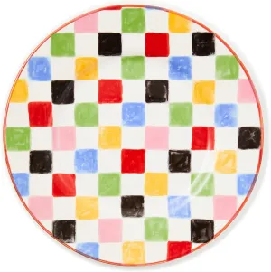 MACKENZIE-CHILDS Stoneware Dinner Plate, Dishwasher-Safe and Microwave-Safe Plate, 11 Inches, Multi Check