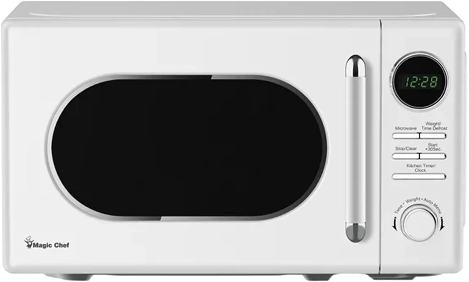 Magic Chef Countertop Microwave, Classic Retro Touch Small Appliance, 0.7 Cubic Ft, White
