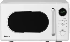 Magic Chef Countertop Microwave, Classic Retro Touch Small Appliance, 0.7 Cubic Ft, White