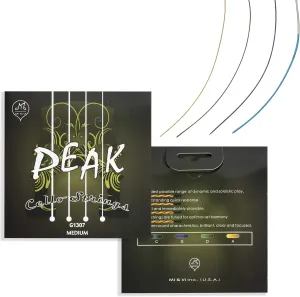MI&VI PEAK Classic Cello Strings — 4/4 Scale Full Set (A-D-G-C) | Best Choice | German Steel Rope Core | Great Sound | High Value | Ball-Ends | Medium Gauge Tension - By MIVI Music (Cello 4/4)