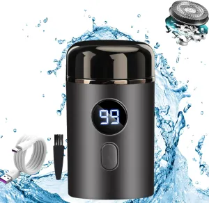 Mini Portable Electric Shaver, 2025 Upgrade Men's Portable Mini Travel Shaver, USB Rechargeable Ipx-7 Waterproof Electric Razor for Car, Travel