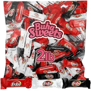 Miniatures Assorted Chocolate and White Creme Wafer Candy Bars in Bulk for Party Favors - Individually Wrapped Kitkat Candy Bars Fun Sharing Size Perfect for Snacking, Adults and Kids, 2lb