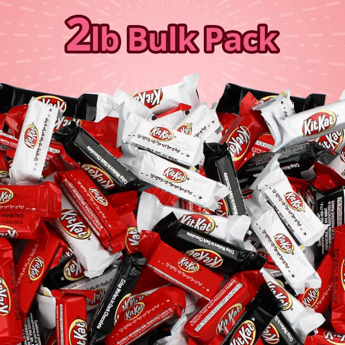 Miniatures Assorted Chocolate and White Creme Wafer Candy Bars in Bulk for Party Favors - Individually Wrapped Kitkat Candy Bars Fun Sharing Size Perfect for Snacking, Adults and Kids, 2lb