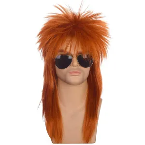morvally Unisex Long Orange 70s 80s Mullet Cher Glam Rock-Rocker Cosplay Wigs for Women and Men’s Halloween, Themed Costume Party