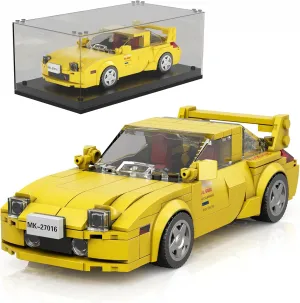 Mould King Initial D Car RX-7 Model Car Building Blocks with Display Case, 27016 Model Car Kits Speed Champion Car Building Sets, Sports Race Car Building Kits for Adults and Kids 8 (329 PCS)