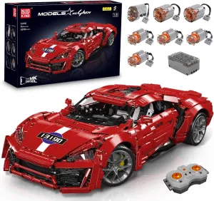 Mould King Sports Car Building Block Kits, MOC Racing Car Model Building Sets with Motors,Cars Model Kits for Kids Age 8 /Adults Collections Enthusiasts-4,070 Pieces