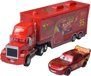Movie Cars Toys Lightning McQueen Mack Hauler Truck & Racer Speed Racers Metal Toy Car (Trucks, Racing Cars) (red (Color))