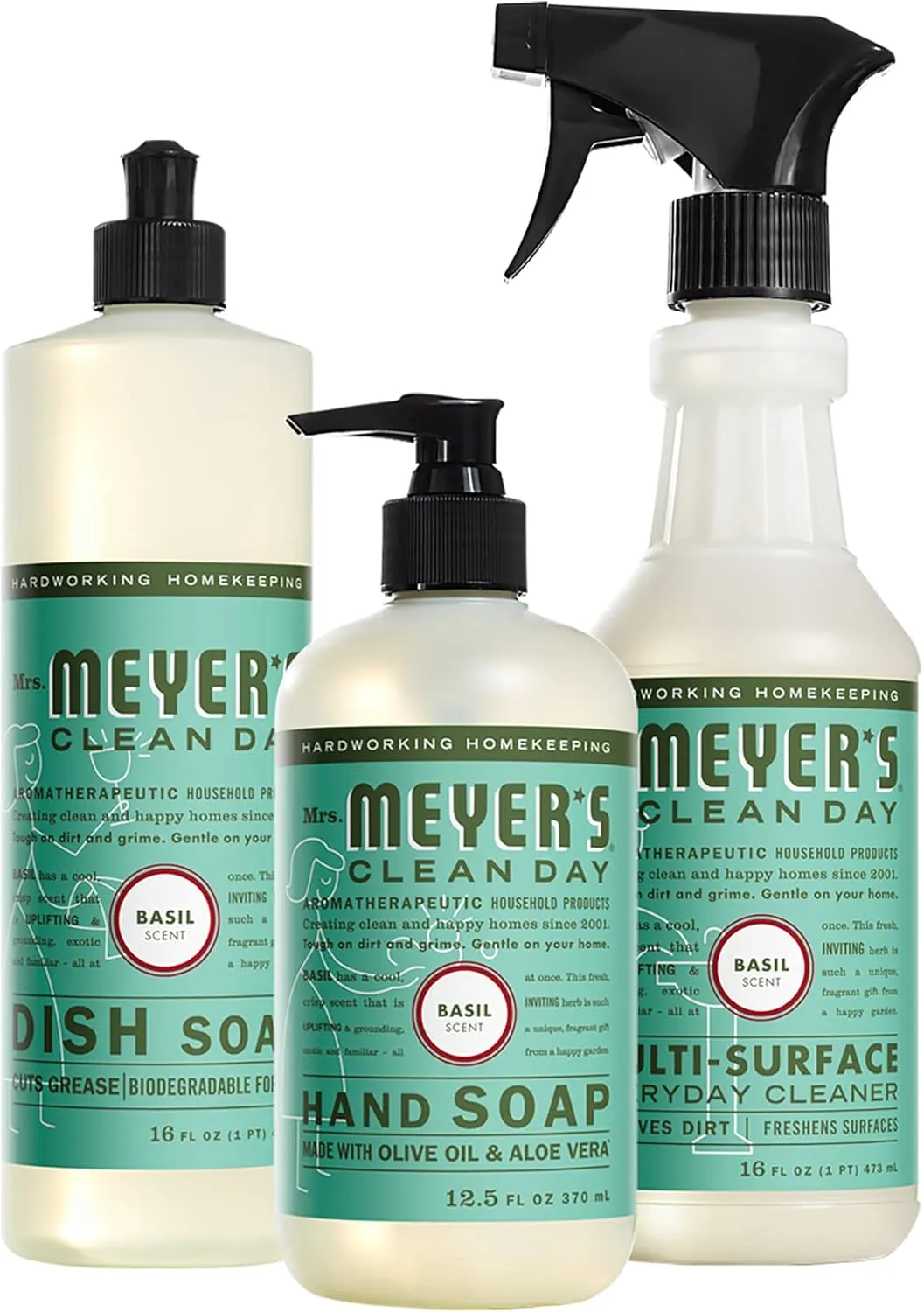 Mrs. Meyers Clean Day Basil Kitchen Basics Set
