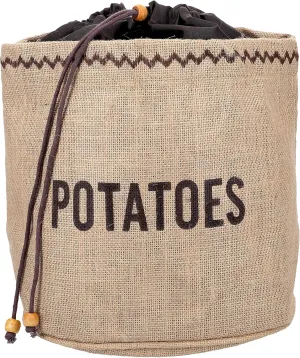 Natural Elements Potato Bag with Blackout Lining, Potato Storage Bag, Hessian, 24 x 24 cm, Brown