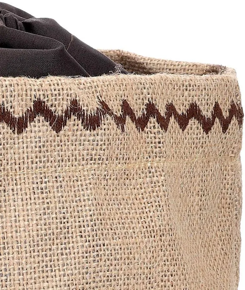 Natural Elements Potato Bag with Blackout Lining, Potato Storage Bag, Hessian, 24 x 24 cm, Brown
