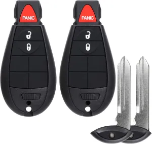 NPAUTO 2Pcs Key Fob Fobik Remote Replacement for 2008-2020 Dodge Grand Caravan Journey Dodge Ram 1500 2500 3500, Chrysler Town and Country, Jeep Grand Cherokee-Keyless Entry Remote Control, M3N5WY783X