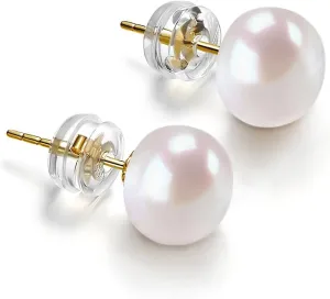 PAVOI 14K Gold AAA  Handpicked White Freshwater Cultured Pearl Earrings Studs
