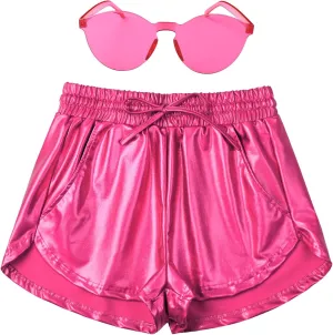 Perfashion Women's Metallic Shorts Summer Sparkly Hot Outfit Shiny Short Pants