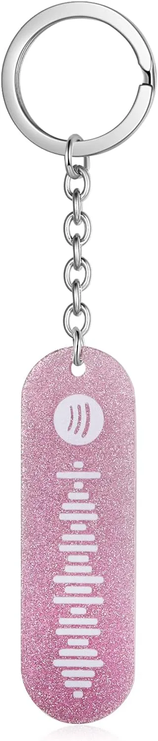 Personalized Music Spotify Scan Code Keychain Custom Stainless Steel Keychain Jewelry Gift for Men/Women
