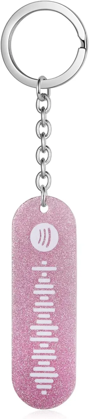 Personalized Music Spotify Scan Code Keychain Custom Stainless Steel Keychain Jewelry Gift for Men/Women