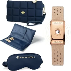 Philip Stein Classic Sleep Bracelet Kit, Rose Gold Plated Steel Case, Camel Strap