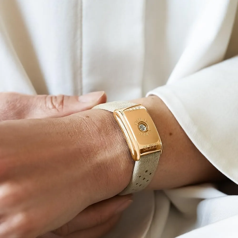 Philip Stein Classic Sleep Bracelet Kit, Rose Gold Plated Steel Case, Camel Strap