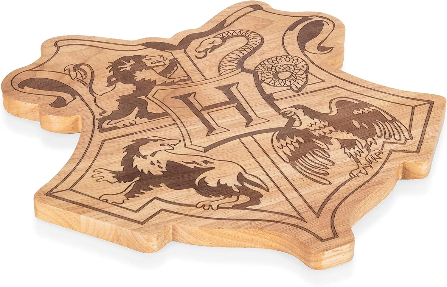 PICNIC TIME Harry Potter Hogwarts Crest 16" Serving Board, Charcuterie Board, Serving Tray, Cutting Board (Parawood), Harry Potter Hogwarts 16" X 16" - Parawood, 16 x 16 x 0.75