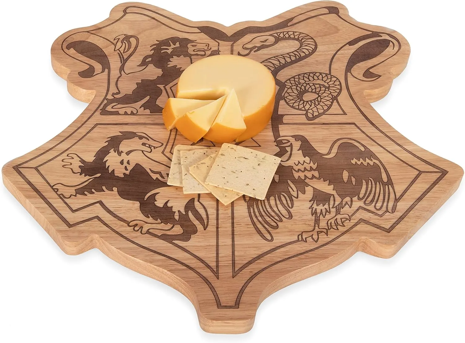 PICNIC TIME Harry Potter Hogwarts Crest 16" Serving Board, Charcuterie Board, Serving Tray, Cutting Board (Parawood), Harry Potter Hogwarts 16" X 16" - Parawood, 16 x 16 x 0.75