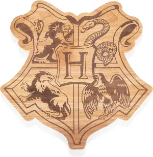 PICNIC TIME Harry Potter Hogwarts Crest 16" Serving Board, Charcuterie Board, Serving Tray, Cutting Board (Parawood), Harry Potter Hogwarts 16" X 16" - Parawood, 16 x 16 x 0.75