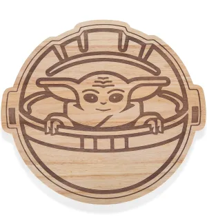 PICNIC TIME Star Wars Mandalorian Grogu Buggy 16" Serving Board, Wood Cheese Board, Charcuterie Board, Cutting Board (Parawood)