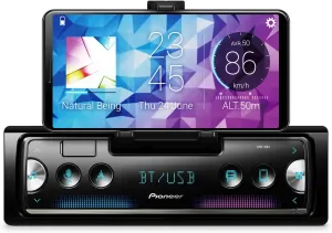 Pioneer SPH-10BT Touchscreen, Single Din in-Dash Receiver with Apple & Android Compatibility, USB/AUX Inputs, Built-in Bluetooth, Pioneer Smart Sync and Hands-Free Calling