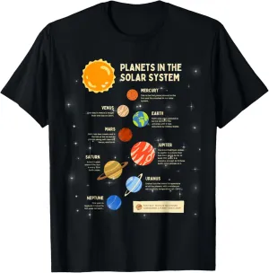 Planets Solar System Outer Space Science Boys Girls Kids T-Shirt